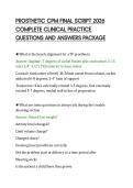 PROSTHETIC CPM FINAL SCRIPT 2026&NewLine;COMPLETE CLINICAL PRACTICE&NewLine;QUESTIONS AND ANSWERS PACKAGE