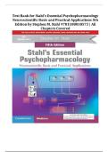 TEST BANK for Stahl's Essential Psychopharmacology 5th Edition &vert; Stephen M&period; Stahl &vert; Psychiatry & Psychopharmacology Q&A