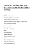 PROSTHETIC CPM STUDY GUIDE 2026&NewLine;ACCURATE QUESTION SET AND CORRECT&NewLine;ANSWERS