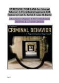 Criminal Behavior&colon; A Psychological Approach&comma; 12th Edition &vert; Bartol & Bartol &semi; Comprehensive Test Bank &colon; Complete Exam Questions & Answers