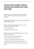 TBS FINAL PAPER EXAMPREP COMPLETE&NewLine;QUESTIONS AND ANSWERS VIEW AHEAD&NewLine;STUDY SHEET