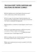 TBS EXAM SCRIPT TESTED QUESTIONS AND&NewLine;SOLUTIONS 100 PERCENT CORRECT