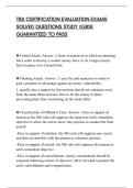 TBS CERTIFICATION EVALUATION EXAMS&NewLine;SOLVED QUESTIONS STUDY GUIDE&NewLine;GUARANTEED TO PASS