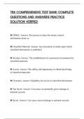 TBS COMPREHENSIVE TEST BANK COMPLETE&NewLine;QUESTIONS AND ANSWERS PRACTICE&NewLine;SOLUTION VERIFIED