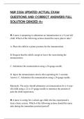 NUR 2356 UPDATED ACTUAL EXAM&NewLine;QUESTIONS AND CORRECT ANSWERS FULL&NewLine;SOLUTION GRADED A&plus;