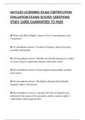 MCOLES LICENSING EXAM CERTIFICATION&NewLine;EVALUATION EXAMS SOLVED QUESTIONS&NewLine;STUDY GUIDE GUARANTEED TO PASS