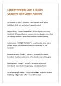 Social Psychology Exam 1 Rutgers Questions With Correct Answers