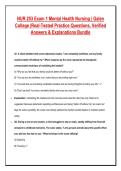NUR 253 Exam 1 Mental Health Nursing &vert; Galen &NewLine;College &vert;Real-Tested Practice Questions&comma; Verified &NewLine;Answers & Explanations Bundle
