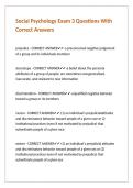 Social Psychology Exam 3 Questions With Correct Answers