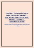 PHARMACY TECHNICIAN UPDATED EXAM STUDY GUIDE AND PREP &vert; PRACTICE QUESTIONS AND DETAILED ANSWERS