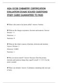 AQA GCSE CHEMISTRY CERTIFICATION&NewLine;EVALUATION EXAMS SOLVED QUESTIONS&NewLine;STUDY GUIDE GUARANTEED TO PASS