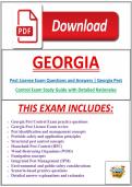 Georgia Pest License Exam Questions and Answers &vert; Georgia Pest Control Exam Study Guide with Detailed Rationales