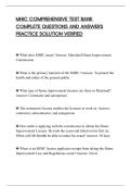 MHIC COMPREHENSIVE TEST BANK&NewLine;COMPLETE QUESTIONS AND ANSWERS&NewLine;PRACTICE SOLUTION VERIFIED