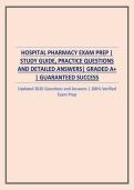 HOSPITAL PHARMACY EXAM PREP &vert; STUDY GUIDE&comma; PRACTICE QUESTIONS AND DETAILED ANSWERS