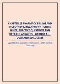 CHAPTER 13 PHARMACY BILLING AND INVENTORY MANAGEMENT &vert; STUDY GUIDE&comma; PRACTICE QUESTIONS AND DETAILED ANSWERS