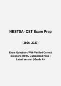 NBSTSA CST Exam Prep Questions and Answers 2026-2027 &vert; Certified Surgical Technologist Study Guide