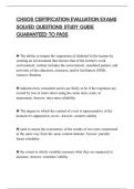 CHSOS CERTIFICATION EVALUATION EXAMS&NewLine;SOLVED QUESTIONS STUDY GUIDE&NewLine;GUARANTEED TO PASS