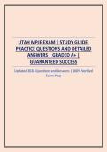 UTAH MPJE EXAM &vert; STUDY GUIDE&comma; PRACTICE QUESTIONS AND DETAILED ANSWERS