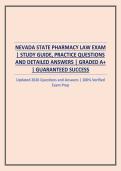 NEVADA STATE PHARMACY LAW EXAM &vert; STUDY GUIDE&comma; PRACTICE QUESTIONS AND DETAILED ANSWERS