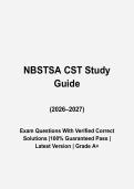 NBSTSA CST Study Guide Questions and Answers 2026-2027 &vert; Certified Surgical Technologist Exam Prep