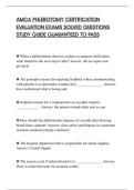 AMCA PHLEBOTOMY CERTIFICATION&NewLine;EVALUATION EXAMS SOLVED QUESTIONS&NewLine;STUDY GUIDE GUARANTEED TO PASS