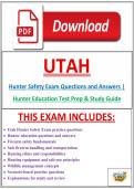 Utah Hunter Safety Exam Questions and Answers With Rationales &vert; Hunter Education Test Prep & Study Guide