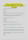 Software Engineering MCQ Exam &NewLine;UPDATED QUESTIONS AND CORRECT &NewLine;ANSWERS