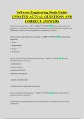 Software Engineering Study Guide &NewLine;UPDATED ACTUAL QUESTIONS AND &NewLine;CORRECT ANSWERS