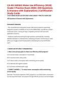 CA-NV AWWA Water Use Efficiency &lpar;WUE&rpar; Grade 1 Practice Exam 2026 &vert; 200 Questions & Answers with Explanations &vert; Certification Study Guide