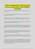 Software Engineering Exam Study Guide &NewLine;ACTUAL QUESTIONS AND CORRECT &NewLine;ANSWERS