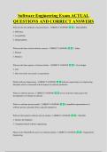 Software Engineering Exam ACTUAL &NewLine;QUESTIONS AND CORRECT ANSWERS