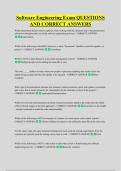 Software Engineering Exam QUESTIONS &NewLine;AND CORRECT ANSWERS