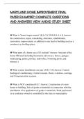 MARYLAND HOME IMPROVEMENT ACTUAL&NewLine;TEST PAPER PREMIUM SOLVED QUESTIONS&NewLine;FULL SOLUTION ALREADY PASSED