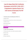 Lean Six Sigma Black Belt Certification &NewLine;Examination &lpar;AGACNP-C&rpar; 2026&ndash;2027 &vert; &NewLine;Comprehensive Question Practice Test &NewLine;with Answers & Rationales&vert; Free Pdf &NewLine;Access