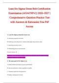 Lean Six Sigma Green Belt Certification &NewLine;Examination &lpar;AGACNP-C&rpar; 2026&ndash;2027 &vert; &NewLine;Comprehensive Question Practice Test &NewLine;with Answers & Rationales&vert; Free Pdf &NewLine;Access