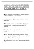 MARYLAND HOME IMPROVEMENT UPDATED&NewLine;ACTUAL EXAM QUESTIONS AND CORRECT&NewLine;ANSWERS FULL SOLUTION GRADED A&plus;