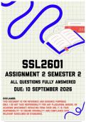 SSL2601 Assignment 2 Semester 2 MEMO &vert; Due 10 September 2026