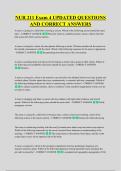 NUR 211 Exam 4 UPDATED QUESTIONS &NewLine;AND CORRECT ANSWERS