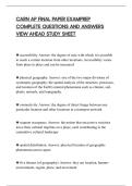 CARN AP FINAL PAPER EXAMPREP&NewLine;COMPLETE QUESTIONS AND ANSWERS&NewLine;VIEW AHEAD STUDY SHEET