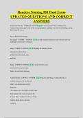 Hondros Nursing 200 Final Exam &NewLine;UPDATED QUESTIONS AND CORRECT &NewLine;ANSWERS