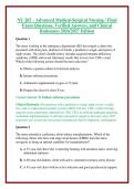 NU 265 &ndash; Advanced Medical-Surgical Nursing &sol; Final Exam Questions&comma; Verified Answers&comma; and Clinical Rationales 2026&sol;2027 Edition