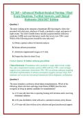 NU 265 &ndash; Advanced Medical-Surgical Nursing &sol; Final Exam Questions&comma; Verified Answers&comma; and Clinical Rationales 2026&sol;2027 Edition