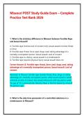 Missouri POST Study Guide Exam Prep 2026&sol;2027 &ndash; Complete Law Enforcement Practice Test Bank&comma; RSMo Statutes&comma; Constitutional Law & Detailed Rationales &lpar;Grade A&plus;&rpar;