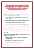 PCE - Certified Breastfeeding Counselor &lpar;CBC&rpar; &vert; Anatomy and Physiology of Lactation Exam Newest Actual Exam Questions&comma; Verified Answers&comma; and Clinical Rationales 2026&sol;2027 Edition