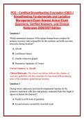 PCE - Certified Breastfeeding Counselor &lpar;CBC&rpar; &vert; Breastfeeding Fundamentals and Lactation Management Exam Newest Actual Exam Questions&comma; Verified Answers&comma; and Clinical Rationales 2026&sol;2027 Edition