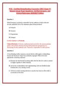 PCE - Certified Breastfeeding Counselor &lpar;CBC&rpar; Exam V1 Newest Actual Exam Questions&comma; Verified Answers&comma; and Clinical Rationales 2026&sol;2027 Edition