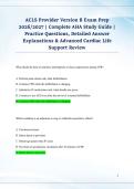 ACLS Provider Version B Exam Prep &NewLine;2026&sol;2027 &vert; Complete AHA Study Guide &vert; &NewLine;Practice Questions&comma; Detailed Answer &NewLine;Explanations & Advanced Cardiac Life &NewLine;Support Review 