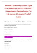 Microsoft Cybersecurity Architect Expert &NewLine;&lpar;SC-100&rpar; Exam &lpar;AGACNP-C&rpar; 2026&ndash;2027 &NewLine;&vert; Comprehensive Question Practice Test &NewLine;with Answers & Rationales&vert; Free Pdf &NewLine;Access