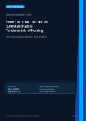  NU 136 Exam 1 Fundamentals of Nursing Galen Actual Exam 2026&sol;2027 &ndash; 100&percnt; Verified &vert; Detailed Rationales &ndash; Pass Guaranteed &ndash; A&plus; Graded 