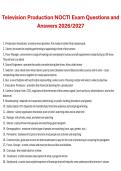 Television Production NOCTI Exam Questions and Answers 2026&sol;2027 &ndash; Comprehensive Exam Study Guide